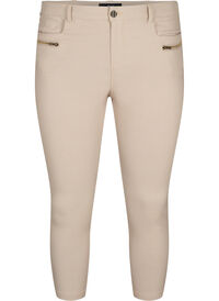 Close-fitting capri trousers in viscose blend