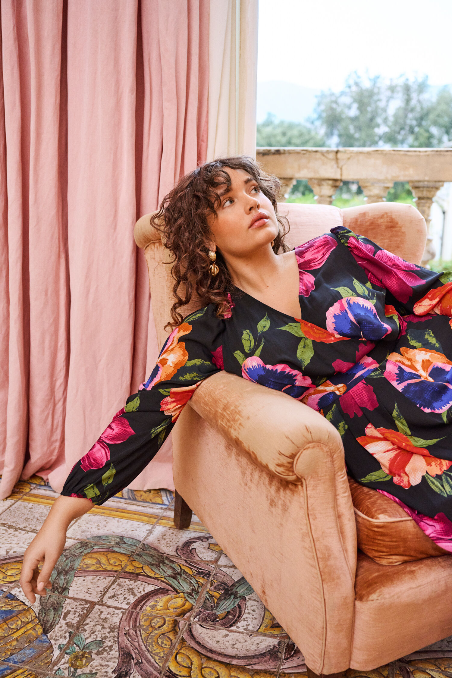 Zizzifashion Maxi dress with wrap neckline, , Model