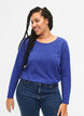 Long-sleeved blouse with texture, Blue, Model image number 0