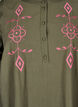 Short dress with contrasting embroidery, Green, Packshot image number 2