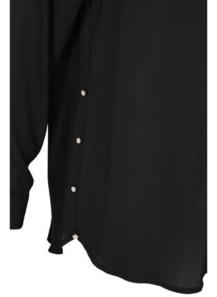 Long sleeve shirt with ruffle collar, Black, Packshot image number 3