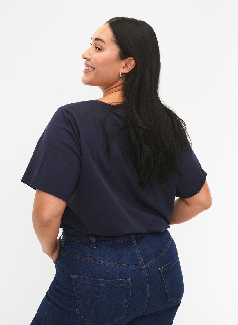 FLASH - T-shirt with motif, Navy Blazer, Model image number 1