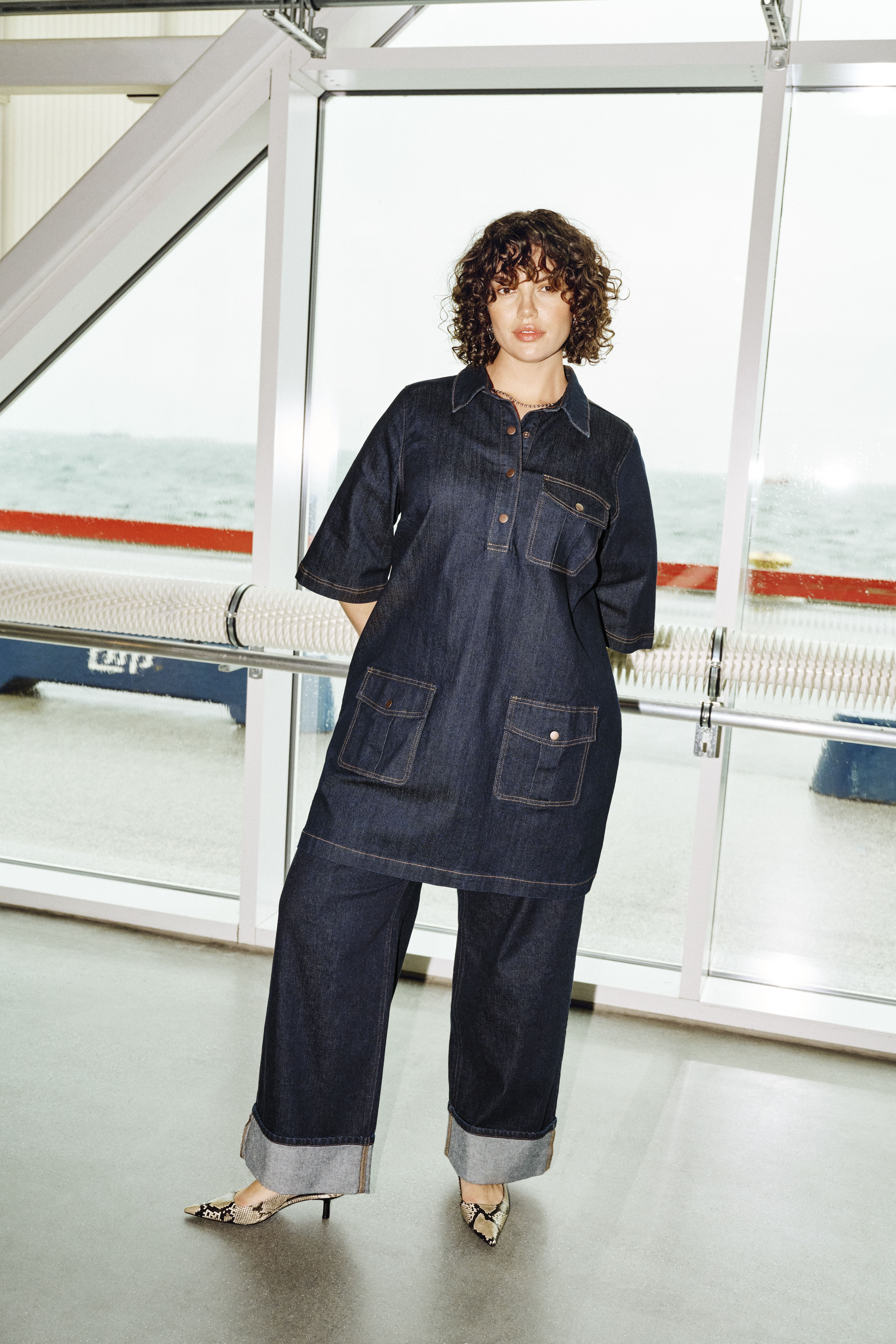 Denim look with details, , Model