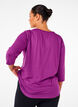 Workout top with 3/4 sleeves, Purple, Model image number 1
