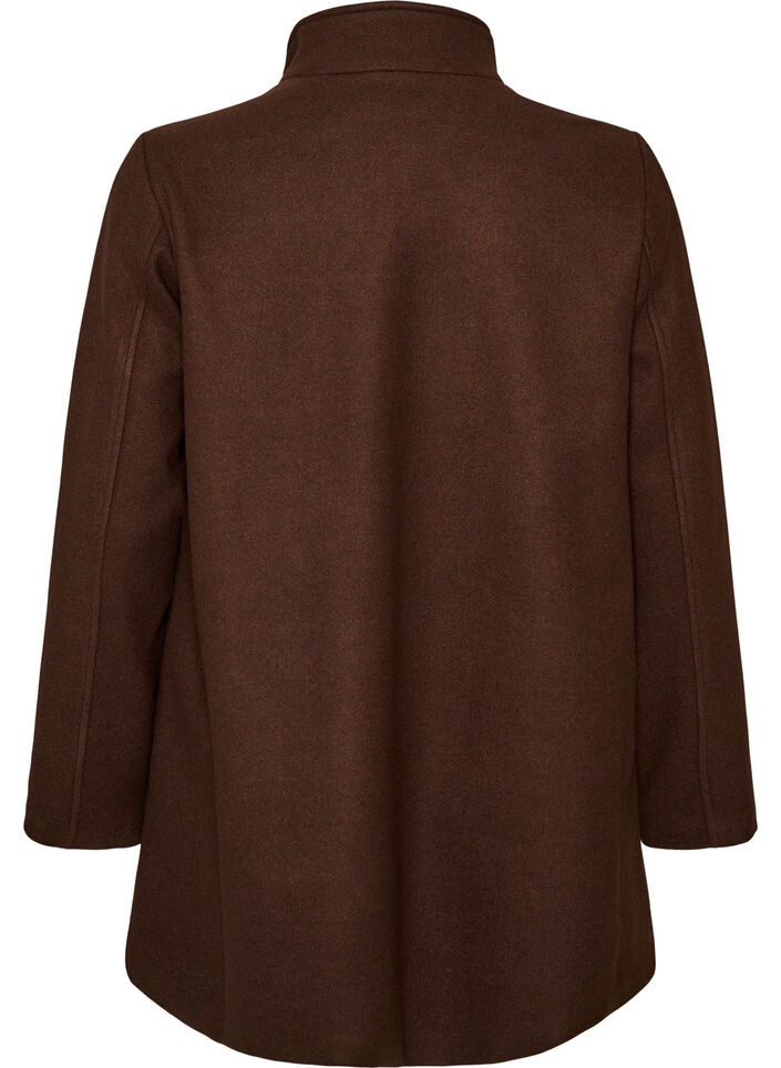 Short coat with A-line shape, Brown, Packshot image number 1