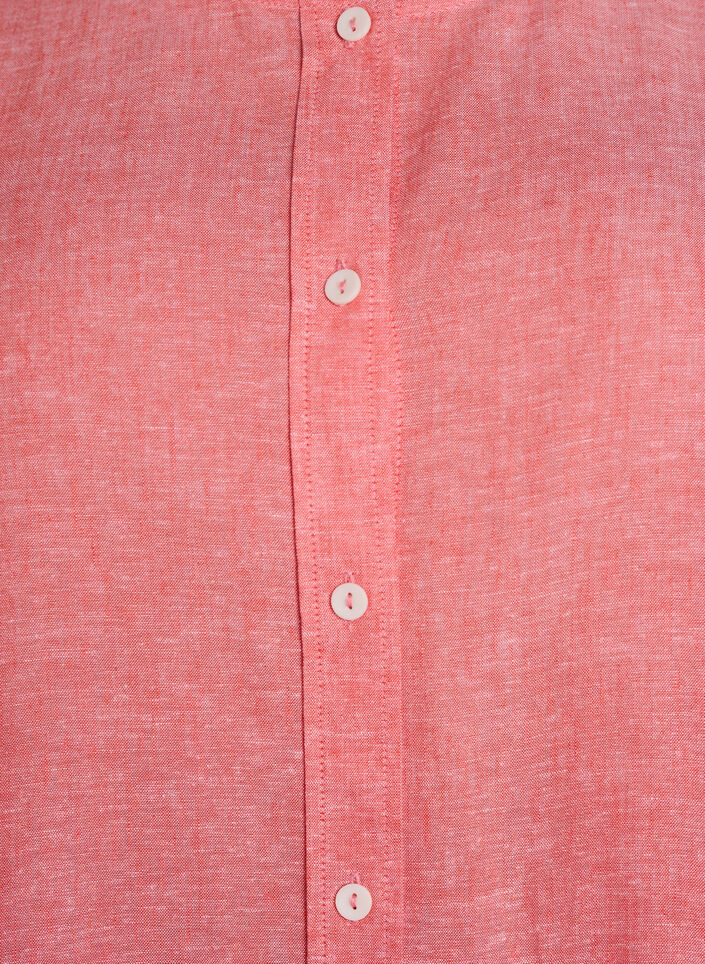 Shirt blouse in linen and viscose with 3/4-sleeves, Coral, Packshot image number 2