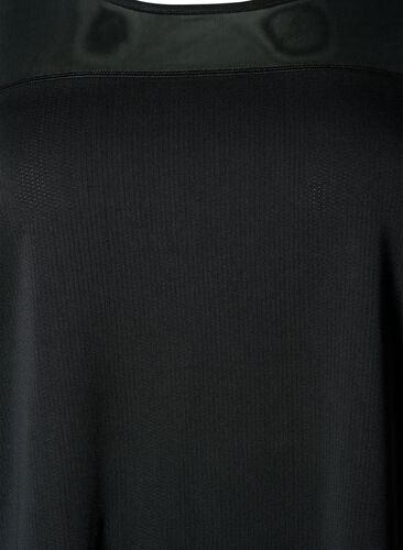 Short-sleeved training t-shirt with mesh, Black, Packshot image number 2