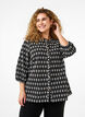 Cotton shirt blouse with floral pattern, Black, Model image number 0