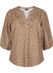 3/4 sleeve cotton blouse with polka dots, Coca Mocha Dot , Packshot image number 0