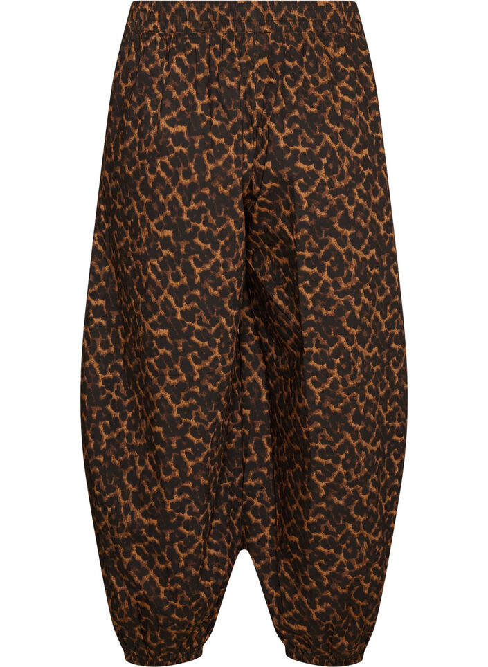 Balloon trousers with a high waist and all-over pattern, Brown, Packshot image number 1