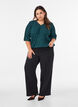 Blouse with wavy texture and balloon shape, Green, Model image number 1