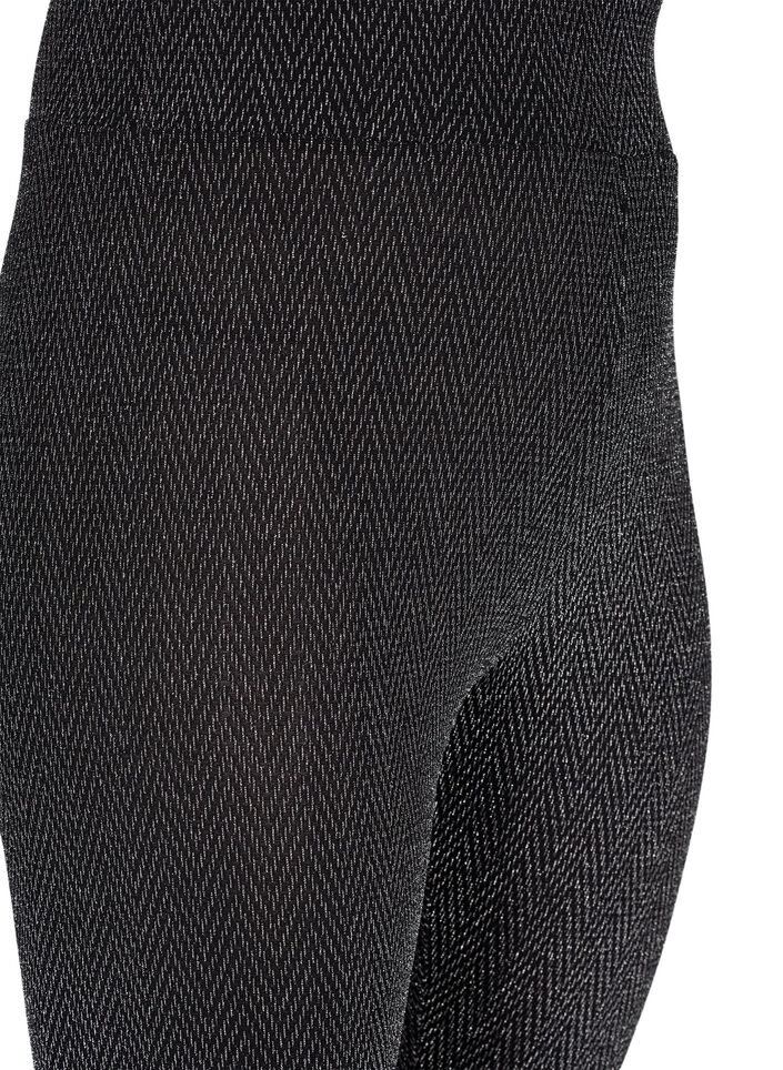 Leggings with glitter pattern, Silver ZigZagShimmer, Packshot image number 2