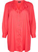 Viscose tunic with ruffle collar, Hibiscus, Packshot image number 0