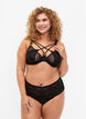 Bottomless lace g-string with regular waist, Black, Model image number 0