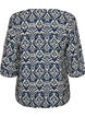 Patterned viscose blouse with 3/4-sleeves, Blue, Packshot image number 1