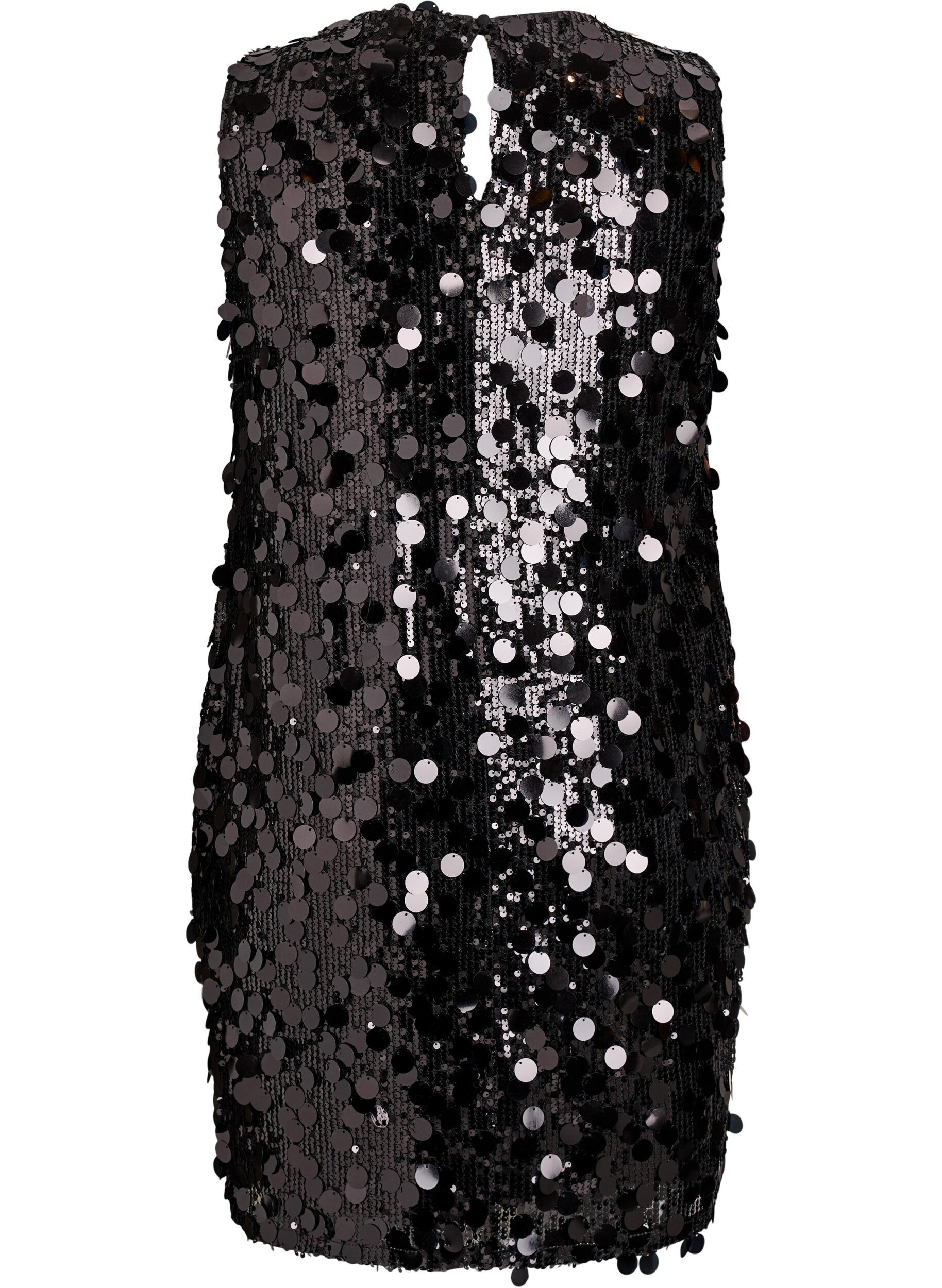 Zizzifashion Short sequin dress, Black, Packshot image number 1