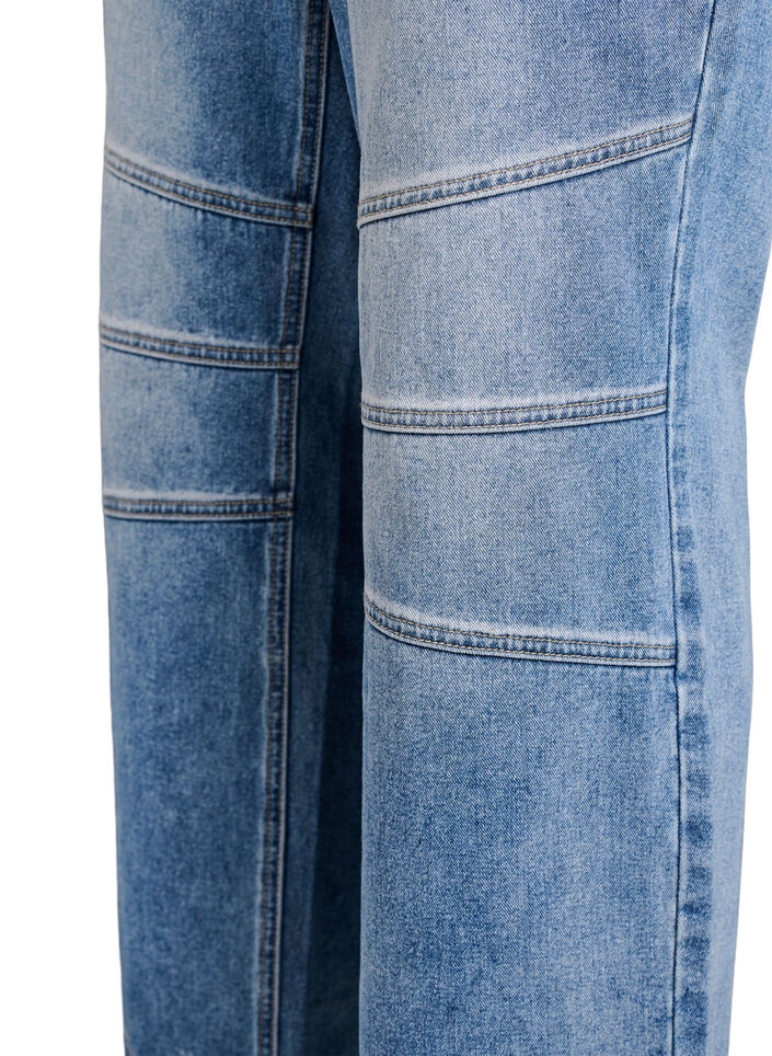 Wide-leg jeans with stitching details, Blue, Packshot image number 3