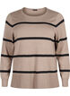 Knitted viscose blouse with stripes, Grey, Packshot image number 0