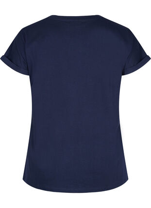 Cotton t-shirt with British embroidery, Navy Blazer, Packshot image number 1
