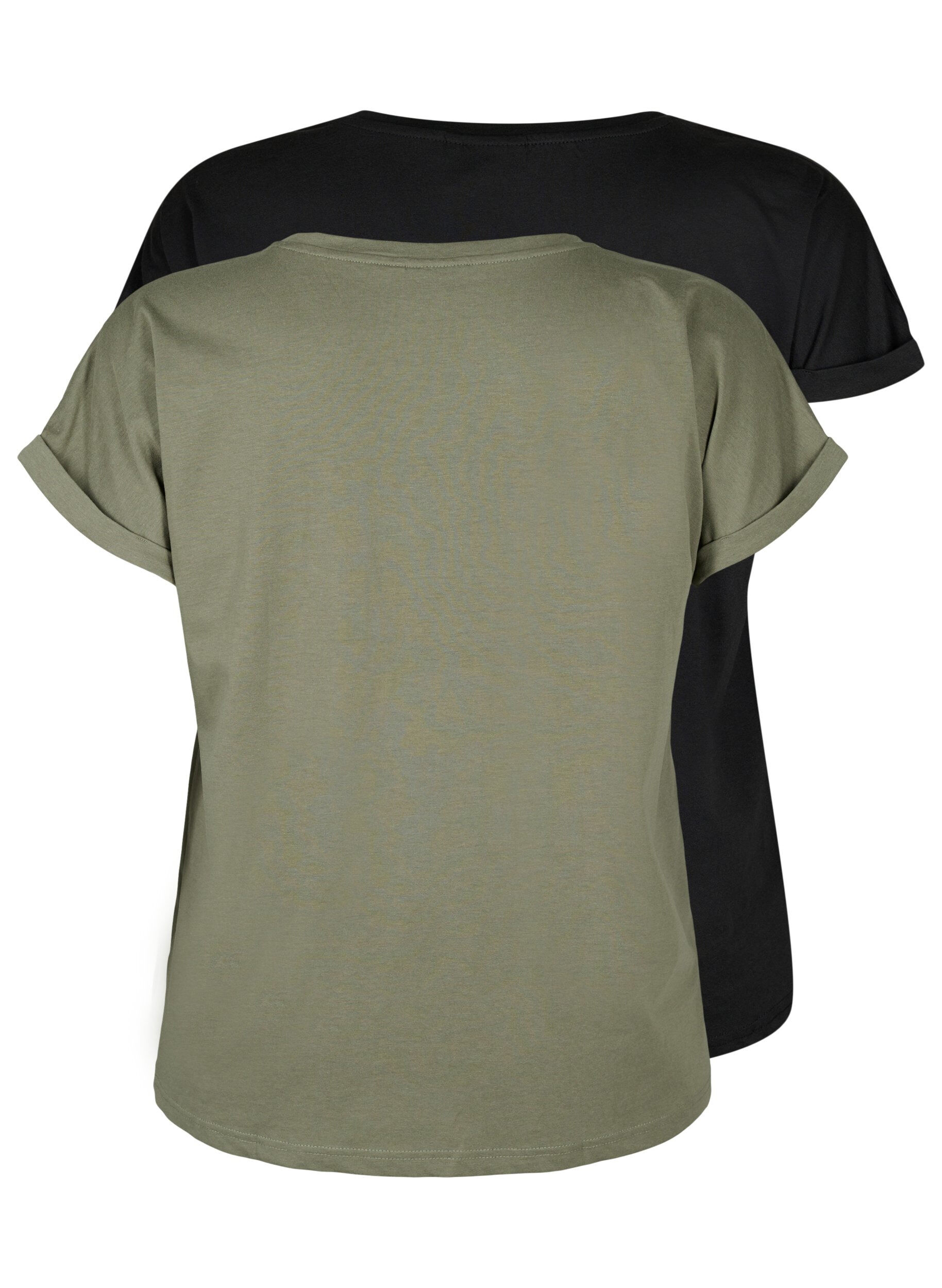 Zizzifashion 2-pack short-sleeved t-shirts, Green, Packshot image number 1