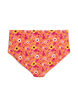 High-waisted bikini bottoms with pattern, Orange, Packshot image number 1