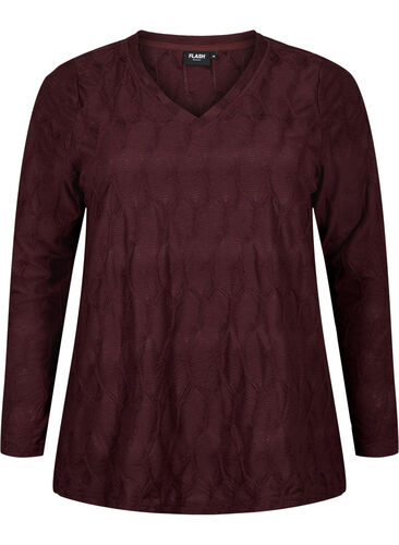 FLASH - Long sleeve blouse with structure, Fudge, Packshot image number 0