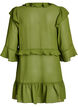 Lightweight dress with ruffles and a V-neck, Green, Packshot image number 1