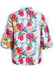 Shirt blouse with elbow-length sleeves and colourful print, Light Blue, Packshot image number 1