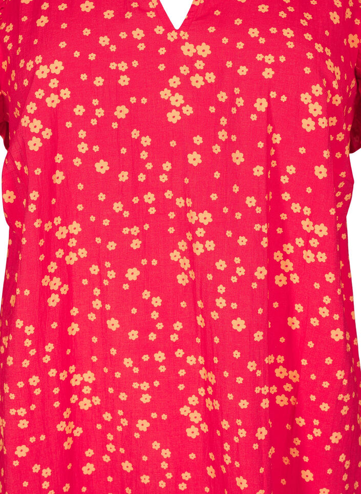 Short dress with ruffle details, Red, Packshot image number 2