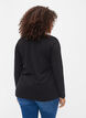 Plain basic top in cotton, Solid Black, Model image number 1