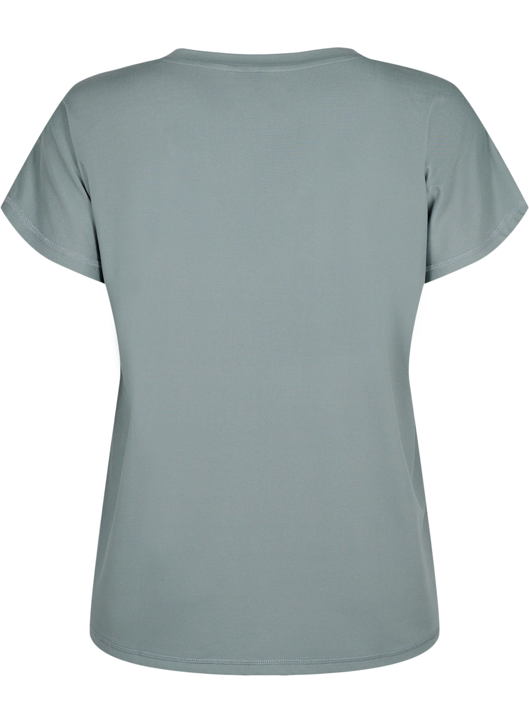 Zizzifashion Loose training t-shirt with v-neck, Balsam Green, Packshot image number 1