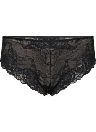 2-pack lace tai panties with regular waist., Black, Packshot image number 3