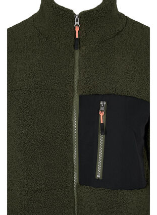 Teddy jacket with zip and pockets, Forest Night, Packshot image number 2