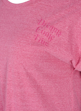 Mottled t-shirt in cotton, Fandango Pink Mel, Packshot image number 3
