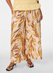 Wide-leg trousers with leaf print and a high elasticated waist, Yellow, Model image number 2