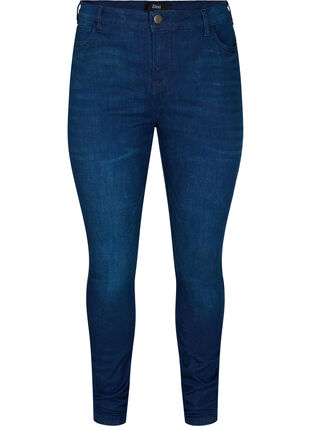 Super slim, high-waisted Amy jeans, Dark blue, Packshot image number 0