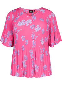Pleated blouse in flower print