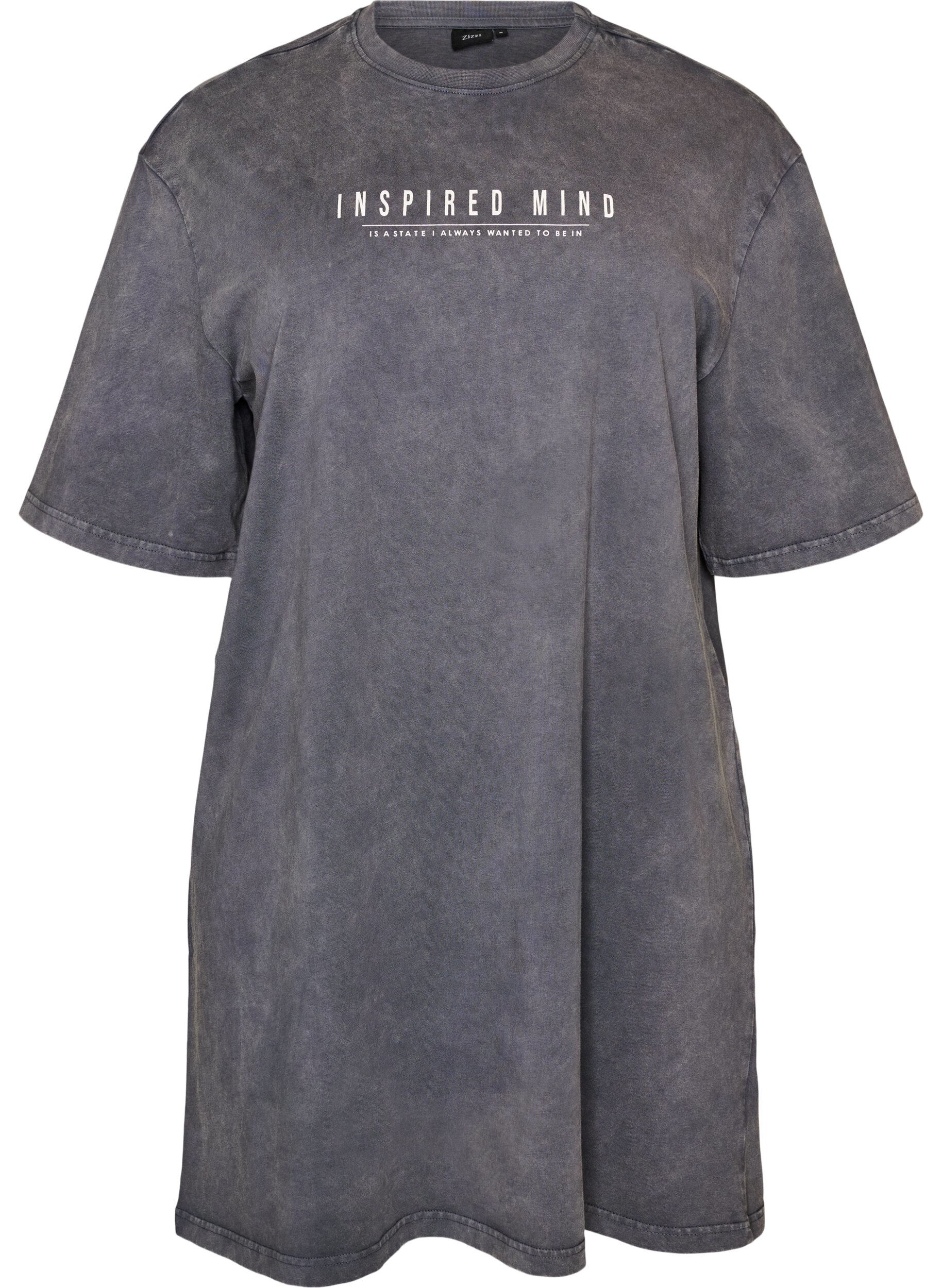 ZizzifashionLoose T-shirt dress with a washed look, Grey, Packshot image number 0