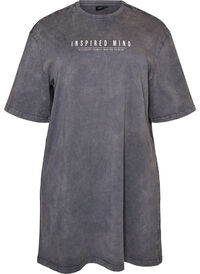 T-shirt dress in jersey with side slits - Brown - Sz. 40-64 - Zizzifashion T-shirt dress in jersey with side slits - Brown - Sz. 40-64 - Zizzifashion