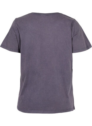 Cotton t-shirt in acid wash and stones, Dark Grey Wash, Packshot image number 1