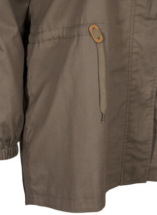 Long parka jacket with a hood and pockets, Bungee Cord , Packshot image number 3