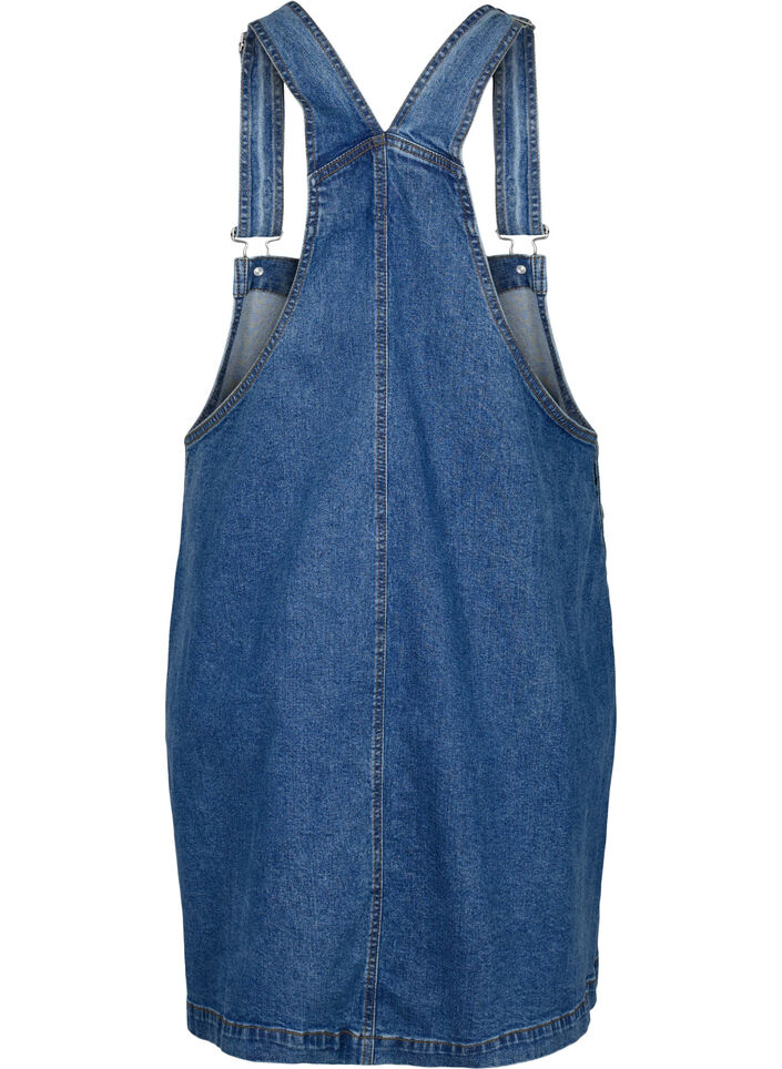 Denim dungaree dress, Blue, Packshot image number 1