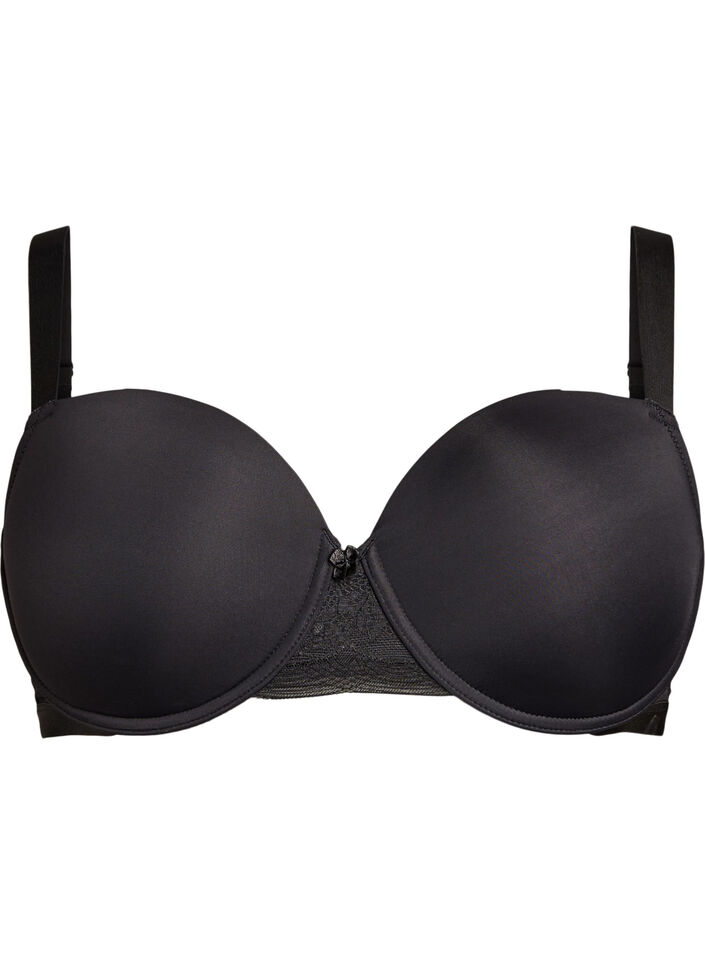 Moulded t-shirt bra with smooth cups, Black, Packshot image number 0