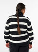 Knitted sweater with high neck and zipper, Black, Model image number 2