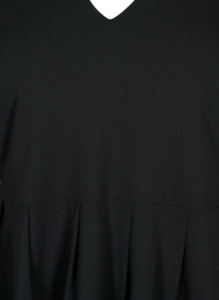 A-shape dress with v-neck, Black, Packshot image number 2
