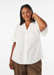 Cotton blouse with decorative bands, Vanilla, Model image number 0