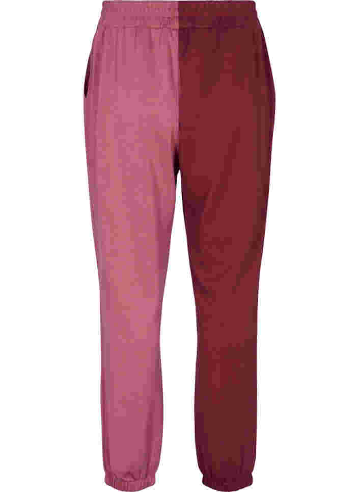 Sweatpants med colour-block, Red Mahogany/RoseBr., Packshot image number 1