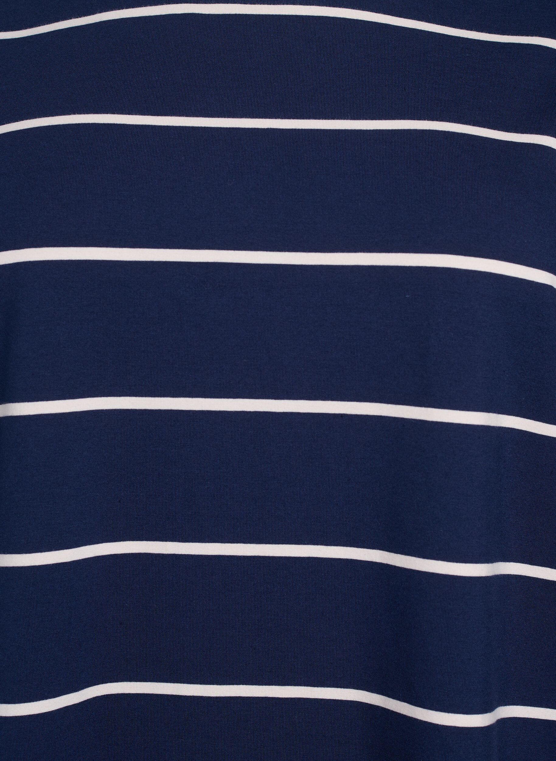 Zizzifashion Short jersey dress with stripes, Blue, Packshot image number 2