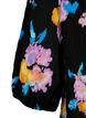 Floral blouse with round neck and zip, Black, Packshot image number 3