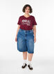 T-shirt in organic cotton with a sporty text print, Red, Model image number 1